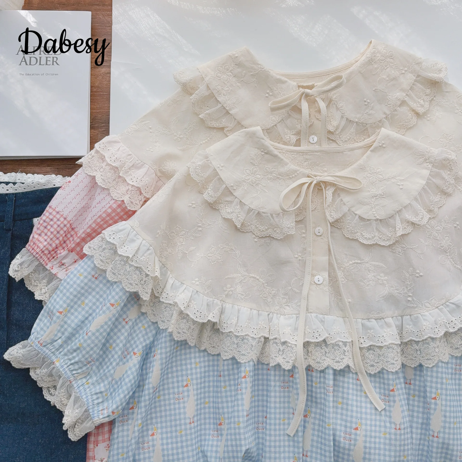 Mori Girl Lace Patchwork Blouses Women New Summer Ruffled Peter Pan Collar Kawaii Cotton Linen Shirt Female Japanese Loose Tops
Mori Girl Lace Patchwork Blouses Women New Summer Ruffled Peter Pan Collar Kawaii Cotton Linen Shirt Female Japanese Loose Tops