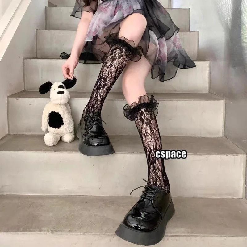 Spring and Summer New Pleated Transparent Large Lace SUNFLOWER Hollow Mesh Jacquard Calf Socks Lace Mid-Calf Socks
Spring and Summer New Pleated Transparent Large Lace SUNFLOWER Hollow Mesh Jacquard Calf Socks Lace Mid-Calf Socks