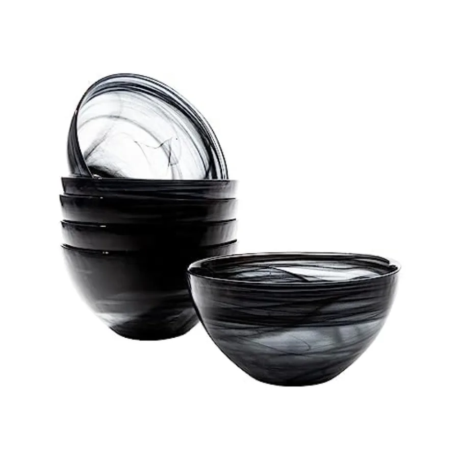 Soup Bowl Set of 6 Black Alabaster Bowls 6" Bowl with Marbelized Swirl Design Large 32 Ounce Capacity Dishwasher Safe
Soup Bowl Set of 6 Black Alabaster Bowls 6" Bowl with Marbelized Swirl Design Large 32 Ounce Capacity Dishwasher Safe