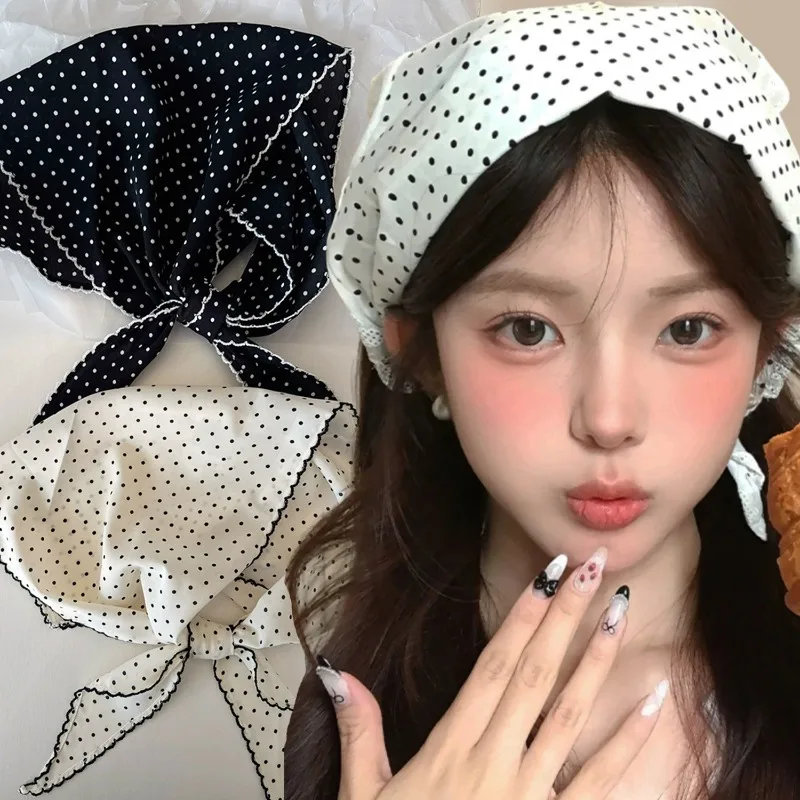 Fashion Polka Dot Triangle Headscarf Women Headwrap Ins Hair Accessories Summer Sunscreen Headband Korean Trendy Travel Scarf
Fashion Polka Dot Triangle Headscarf Women Headwrap Ins Hair Accessories Summer Sunscreen Headband Korean Trendy Travel Scarf