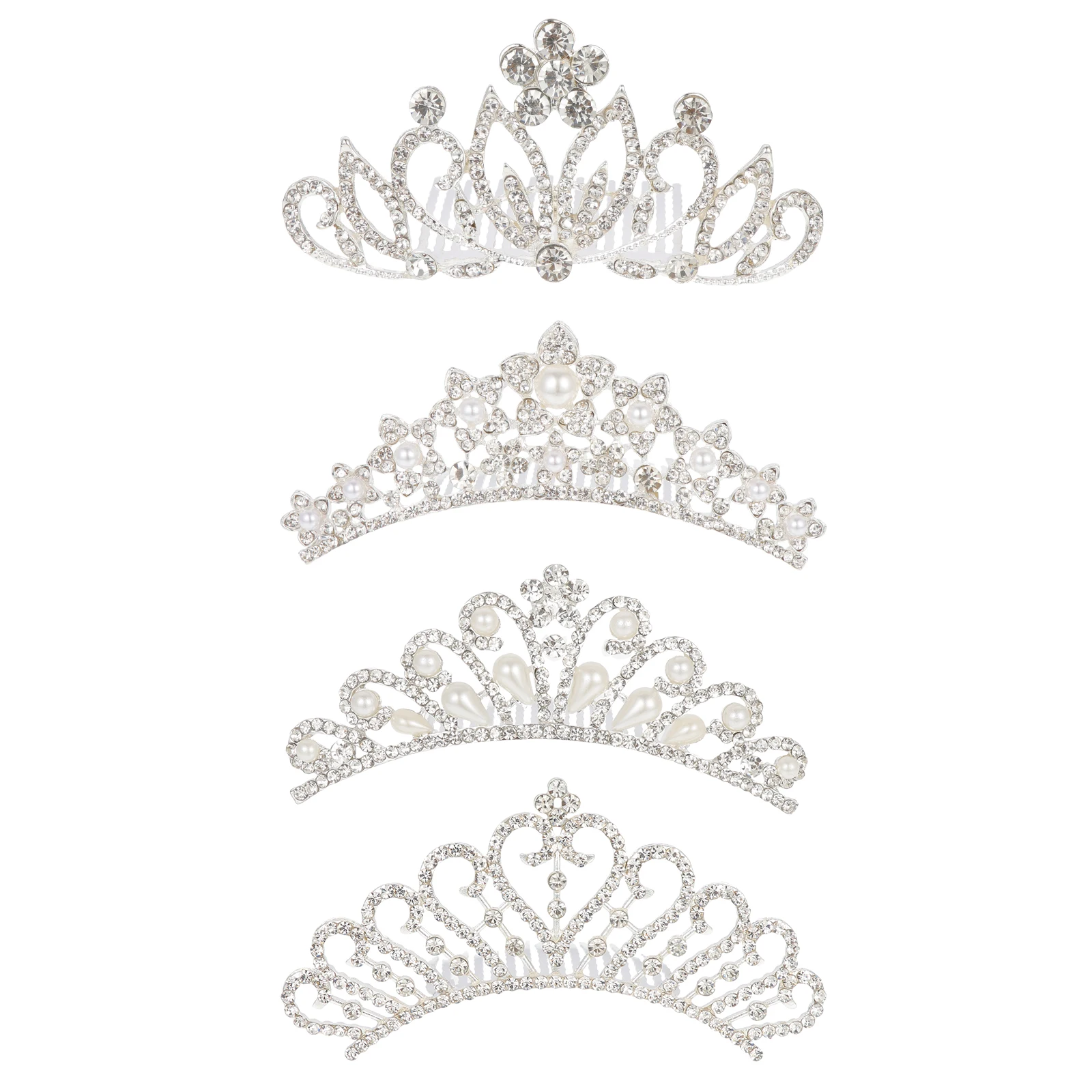 4pcs With Comb Lightweight Party Kids Headdress Rhinestone Small Pearl Tiara Girls Headbands Rhinestone Girls Crown Pearl Tiara 
4pcs With Comb Lightweight Party Kids Headdress Rhinestone Small Pearl Tiara Girls Headbands Rhinestone Girls Crown Pearl Tiara