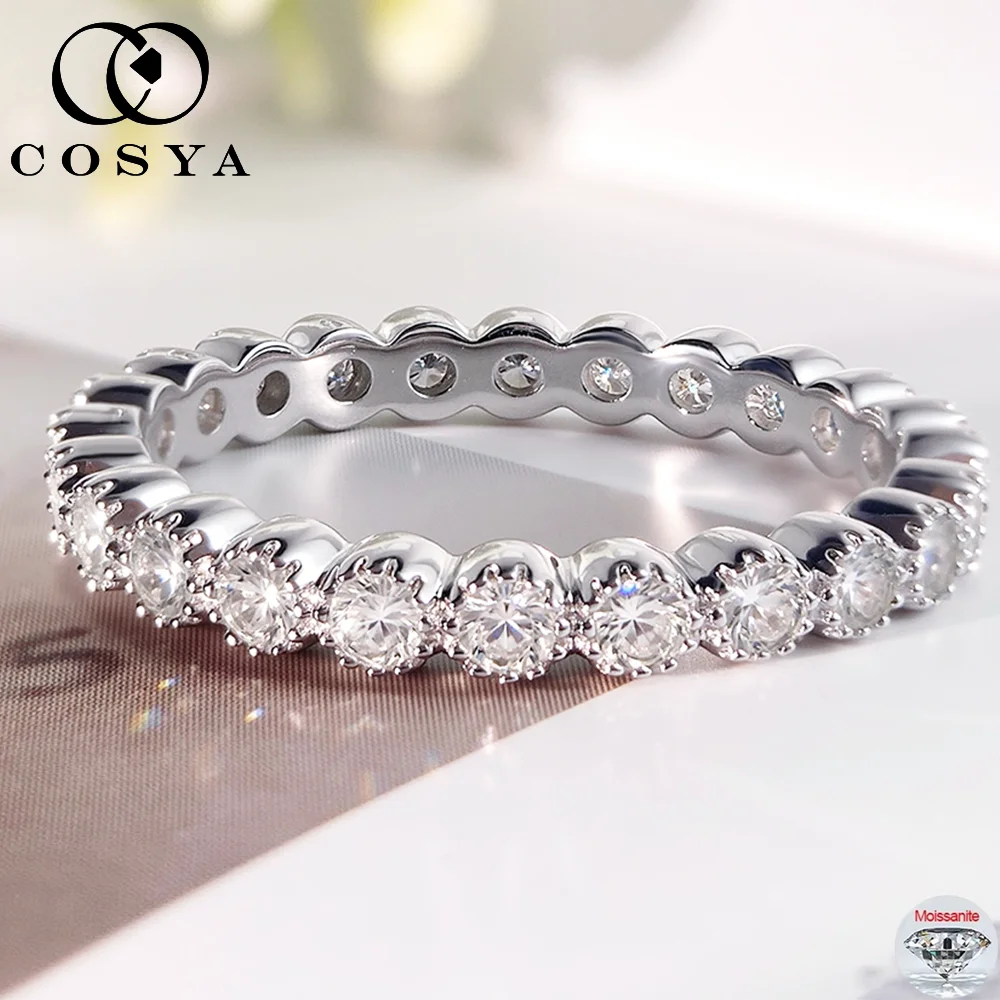 COSYA 2MM Full Moissanite Rings for Women 100% S925 Silver D Color Lab Diamond Wedding Enternity Row Band Jewelry With Certified
COSYA 2MM Full Moissanite Rings for Women 100% S925 Silver D Color Lab Diamond Wedding Enternity Row Band Jewelry With Certified