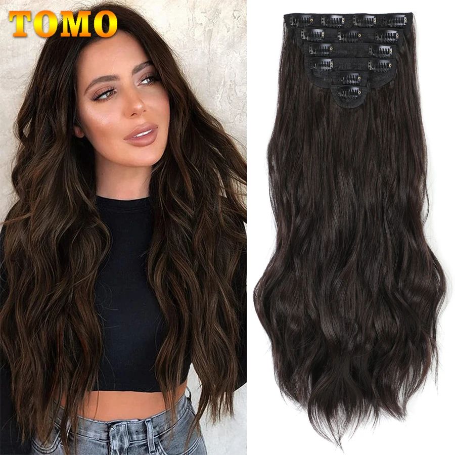 TOMO Clip In Long Wavy Hair Extension 20 Inch 6 Pcs Thick Highlight Hair Piece Full Head Synthetic Fiber Hairpieces For Women
TOMO Clip In Long Wavy Hair Extension 20 Inch 6 Pcs Thick Highlight Hair Piece Full Head Synthetic Fiber Hairpieces For Women