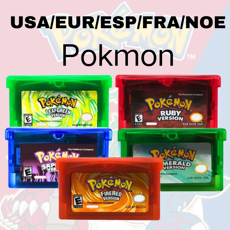 USA/EUR/ESP/ITA/NOE/FRA Pokemon Series Video Game Cartridge Pokemon Emerald FireRed LeafGreen Ruby Sapphire for GBA
USA/EUR/ESP/ITA/NOE/FRA Pokemon Series Video Game Cartridge Pokemon Emerald FireRed LeafGreen Ruby Sapphire for GBA