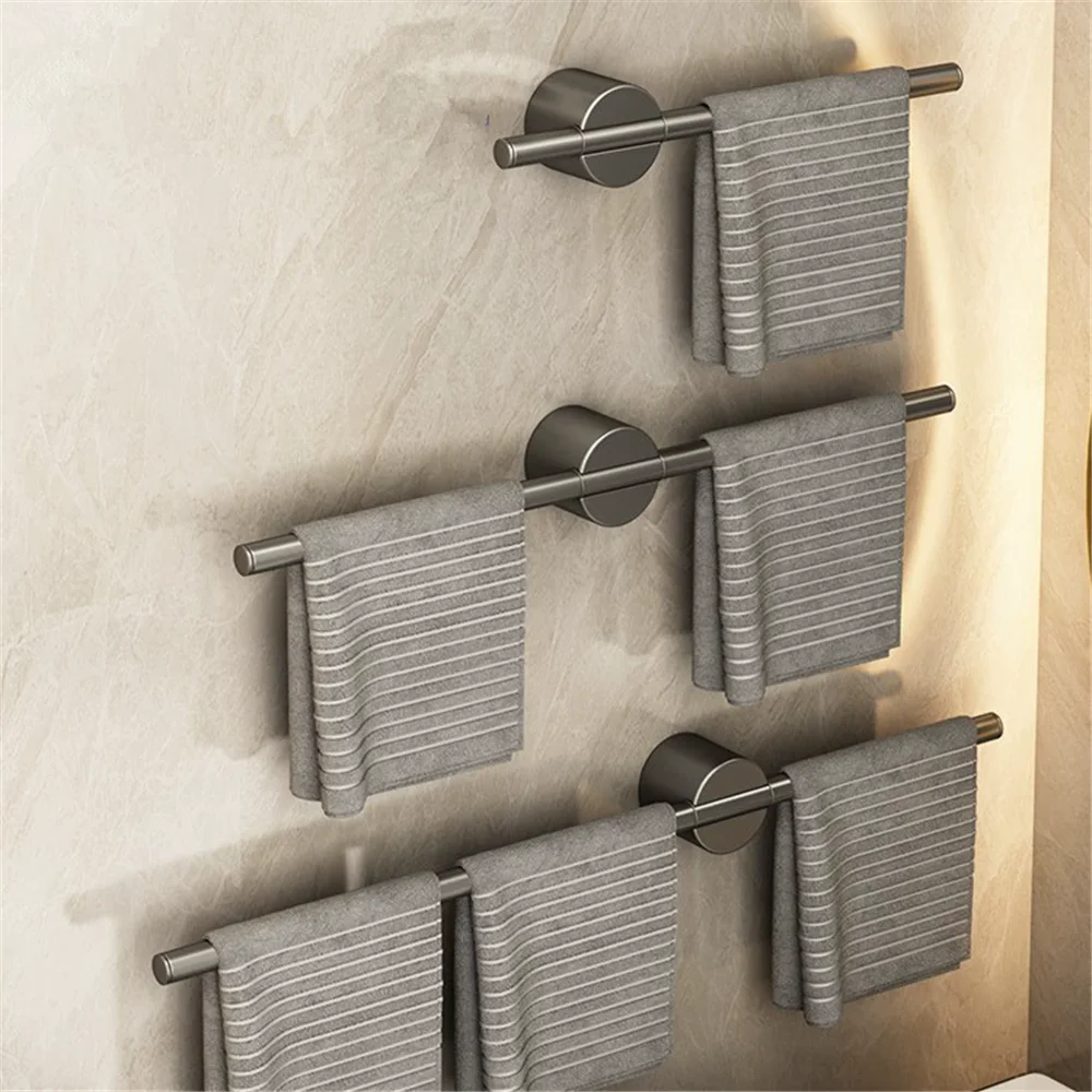 High quality high-end aluminum bathroom towel rack gray towel rack wall mounted towel rack short
High quality high-end aluminum bathroom towel rack gray towel rack wall mounted towel rack short