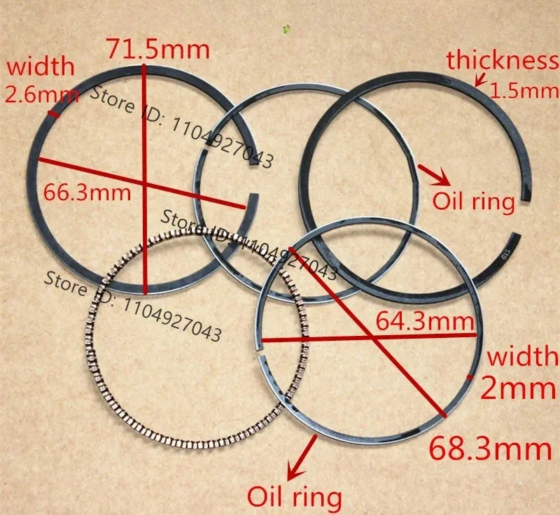 Piston ring 68.3mm ( Thin oil ring new style ) for Briggs & Stratton 6.0HP 6.5HP engine motor replacement
Piston ring 68.3mm ( Thin oil ring new style ) for Briggs & Stratton 6.0HP 6.5HP engine motor replacement