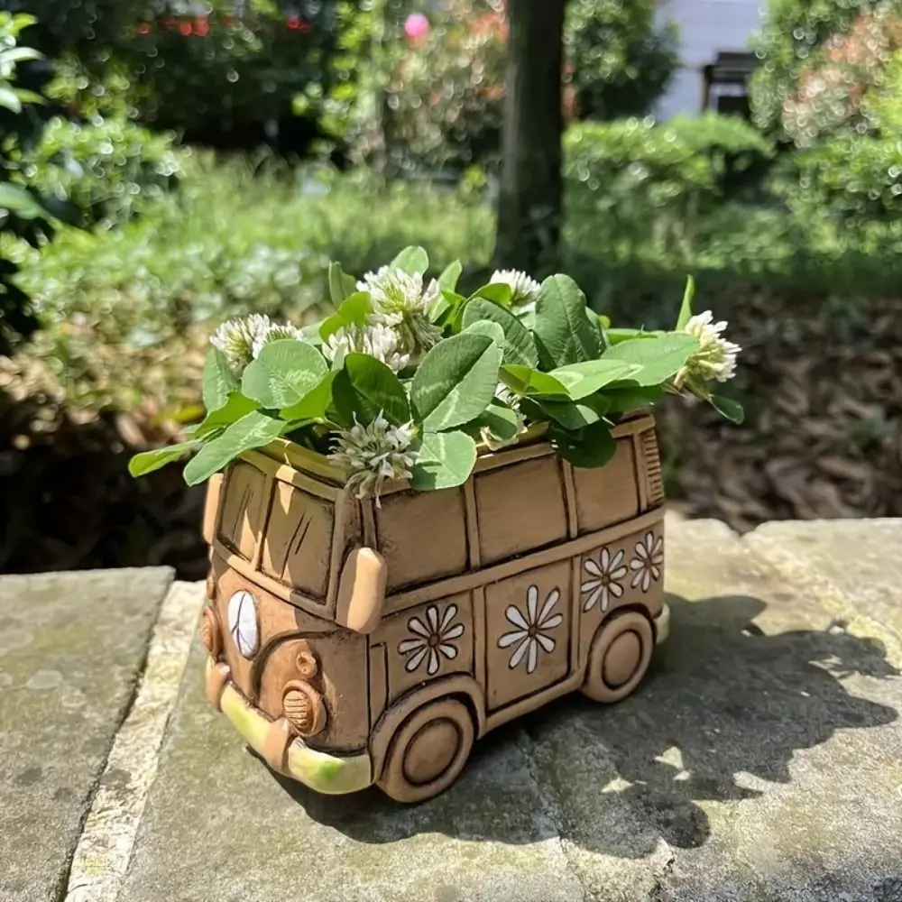 Crafts Resin Bus Flower Pot Cartoon Personality Flower Vase Vintage Creative Car Plant Pot Living Room
Crafts Resin Bus Flower Pot Cartoon Personality Flower Vase Vintage Creative Car Plant Pot Living Room