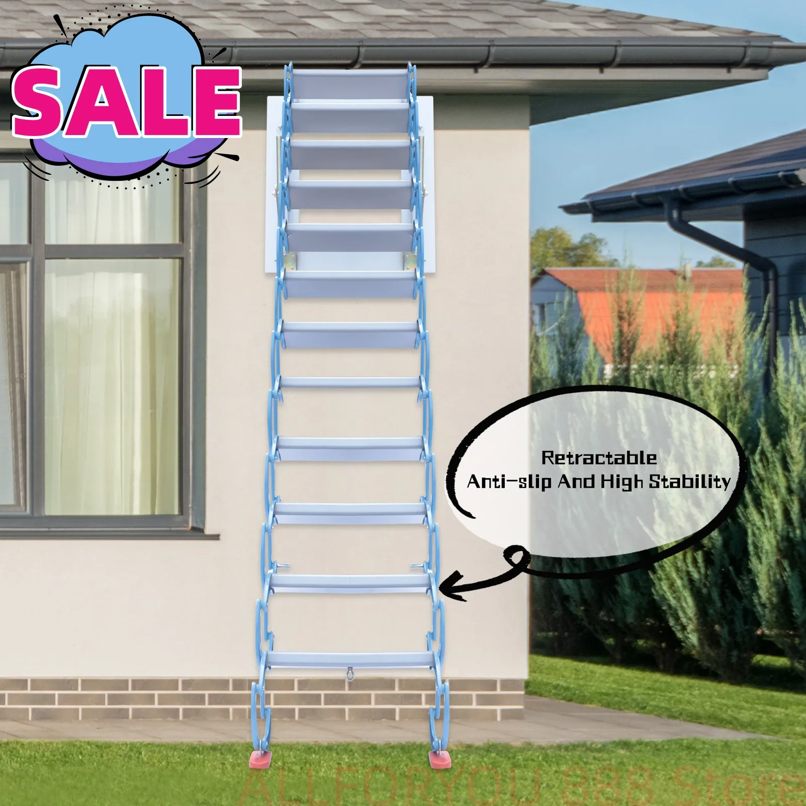 Wall-mounted Retractable Ladder Anti-slip And High Stability Stair For Attics, Garages, Roofs, Basements, Warehouses, Stores
Wall-mounted Retractable Ladder Anti-slip And High Stability Stair For Attics, Garages, Roofs, Basements, Warehouses, Stores
