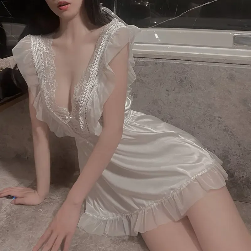 Suspender Pajamas Women Spring Summer New Silk Thin Sexy Nightgown Home Clothes Woman Sleepwear Sleeping Clothing Homewear Top
Suspender Pajamas Women Spring Summer New Silk Thin Sexy Nightgown Home Clothes Woman Sleepwear Sleeping Clothing Homewear Top