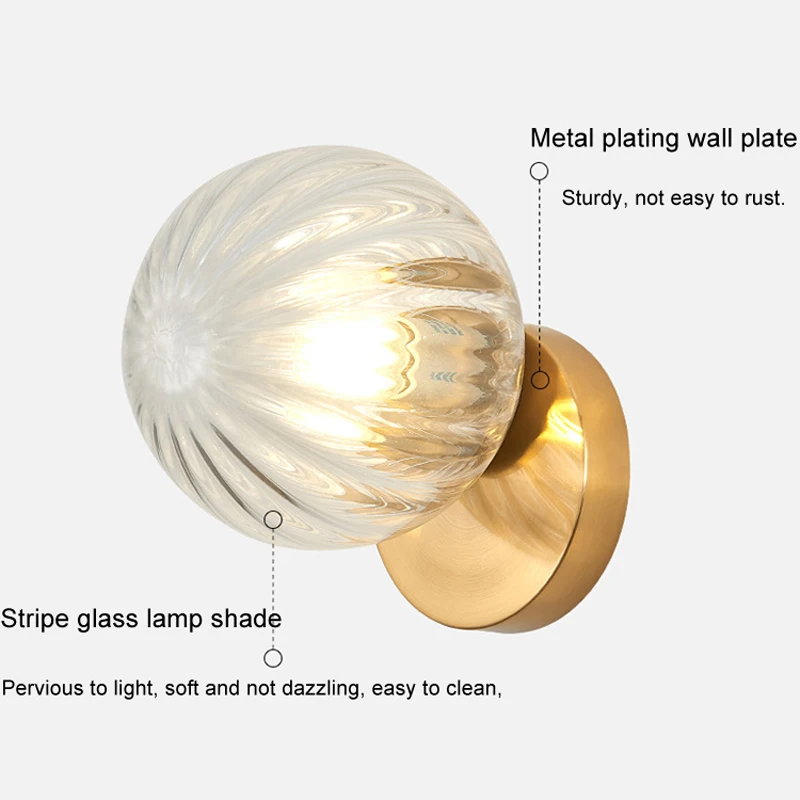 Modern LED Wall Lights Nordic Bedroom Bed Head Simple Glass Ball Wall Lamp Living Room Study Corridor Decorative Light Fixtures
Modern LED Wall Lights Nordic Bedroom Bed Head Simple Glass Ball Wall Lamp Living Room Study Corridor Decorative Light Fixtures