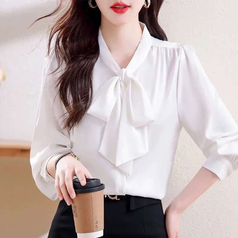 Purple Top Professional Commuting Women's Chiffon Shirt Long Sleeve Spring Autumn New French Bow Style
Purple Top Professional Commuting Women's Chiffon Shirt Long Sleeve Spring Autumn New French Bow Style