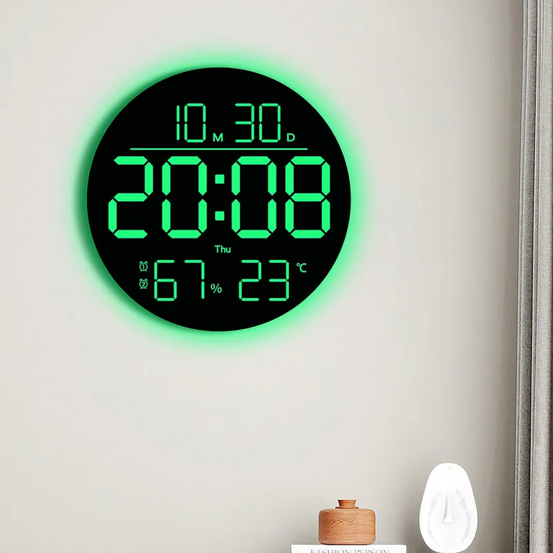 C2 LED Digital Wall Clock Light with Remote Control Corded LED Alarm Clocks Temp Humidity Auto DST Countdown Wall Light Clock
C2 LED Digital Wall Clock Light with Remote Control Corded LED Alarm Clocks Temp Humidity Auto DST Countdown Wall Light Clock