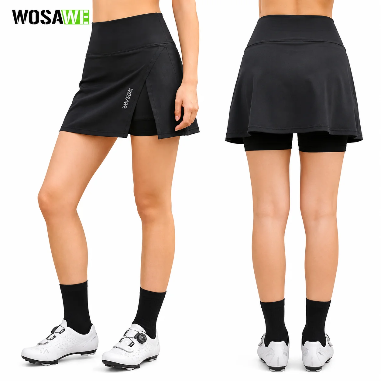 WOSAWE Women Cycling Skort 2 in 1 Bike Shorts High Waist Quick Dry Breathable Padded MTB Road Bicycle Skirt Reflective Logo
WOSAWE Women Cycling Skort 2 in 1 Bike Shorts High Waist Quick Dry Breathable Padded MTB Road Bicycle Skirt Reflective Logo