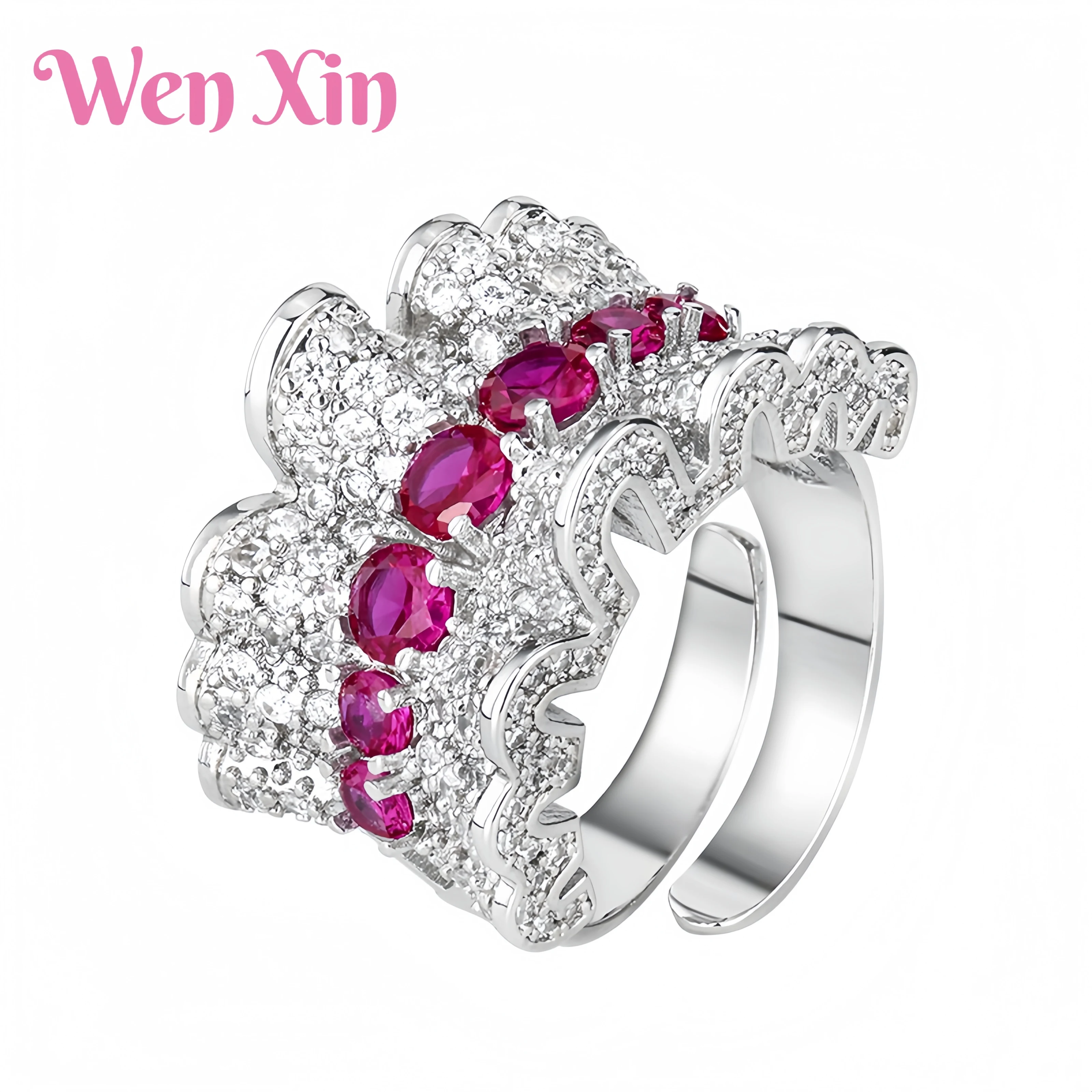 WENXIN Brand MUSHAN MCT Retro Style Pleated Skirt With Diamond Studded Open Rings Fashion Jewelry Accessories Fine Jewelry
WENXIN Brand MUSHAN MCT Retro Style Pleated Skirt With Diamond Studded Open Rings Fashion Jewelry Accessories Fine Jewelry