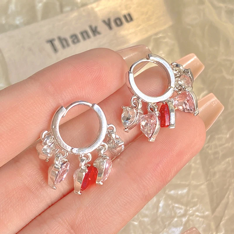 New Fashion Colorful Peach Heart Drop Earrings Women's Temperament Jewelry AAA Zirconia Buckle Style Birthday Party Gift
New Fashion Colorful Peach Heart Drop Earrings Women's Temperament Jewelry AAA Zirconia Buckle Style Birthday Party Gift