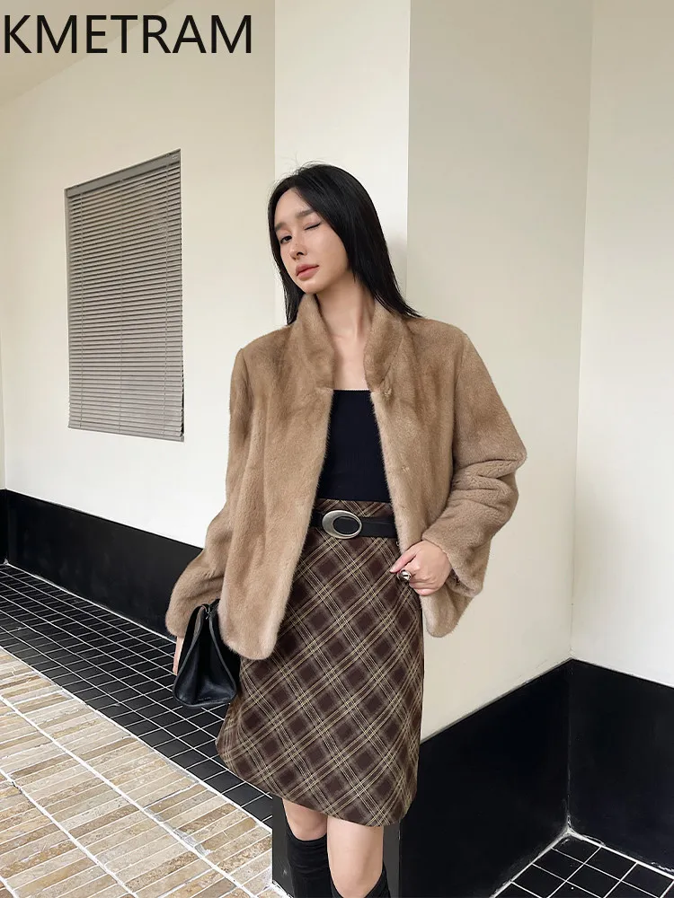 KMETRAM Real Velvet Mink Fur Coat Woman Fashion Stand Collar Fur Jacket Luxury Short Fur Coats Winter Women Clothes 2026 casaco
KMETRAM Real Velvet Mink Fur Coat Woman Fashion Stand Collar Fur Jacket Luxury Short Fur Coats Winter Women Clothes 2026 casaco
