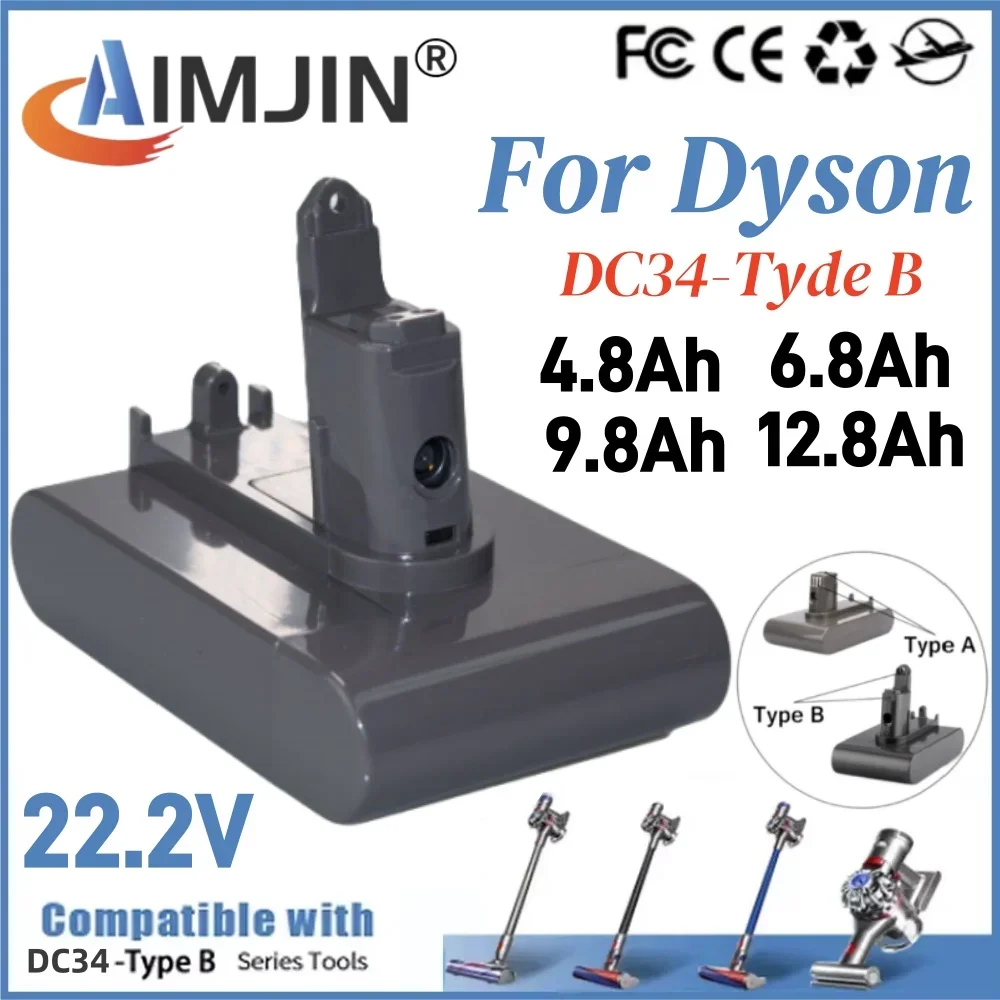 For Dyson 22.2V 4800/6800/9800/12800mAh Type B Li-ion Vacuum Battery for Dyson DC35 DC45 DC31 DC34 DC44 DC31 Animal DC35 Animal
For Dyson 22.2V 4800/6800/9800/12800mAh Type B Li-ion Vacuum Battery for Dyson DC35 DC45 DC31 DC34 DC44 DC31 Animal DC35 Animal