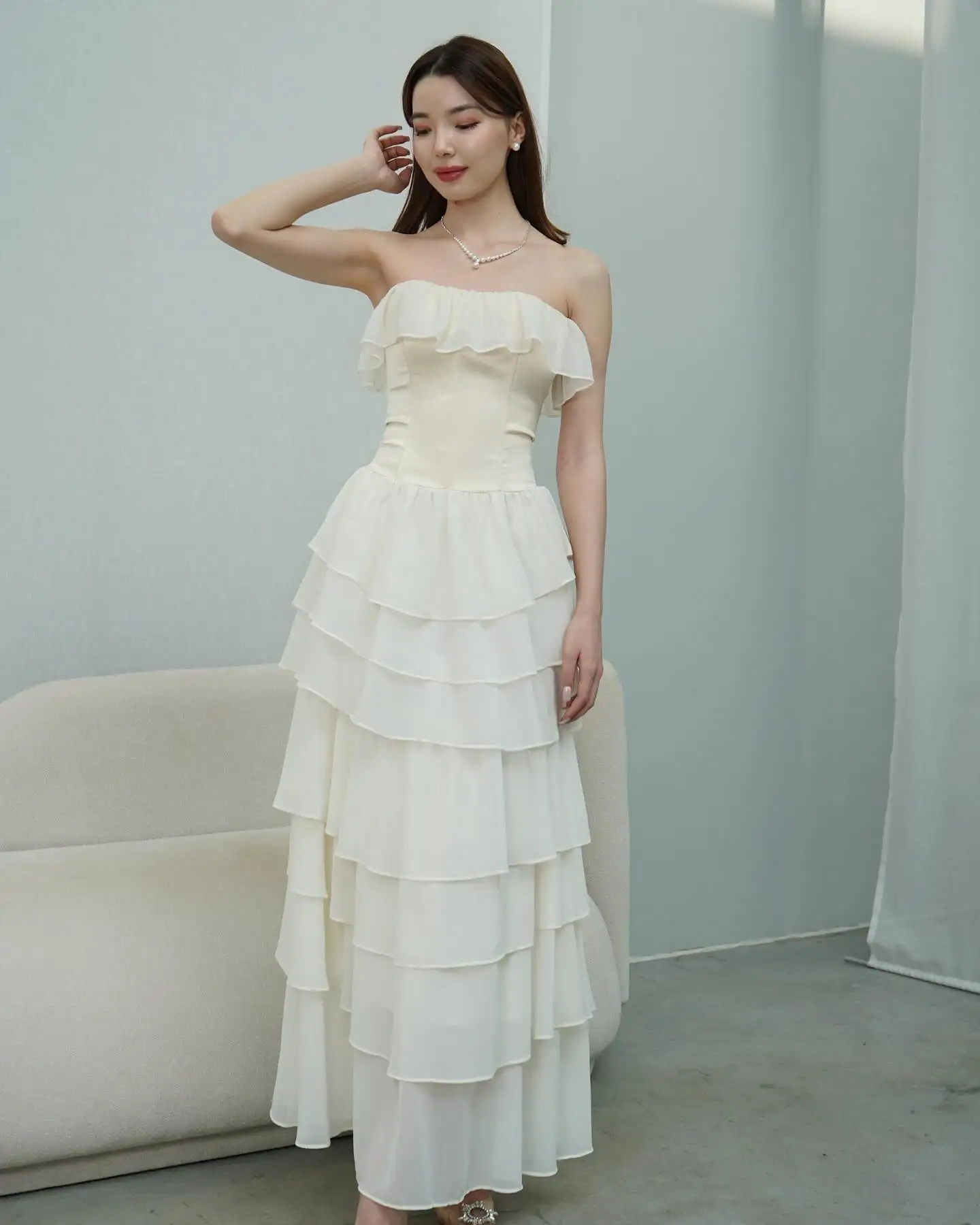 Aenyrst Saudi Elegant Strapless Prom Gown Women Chiffon Tiered Party Evening Dress Ankle Length Mermaid Formal Occasion Dresses
Aenyrst Saudi Elegant Strapless Prom Gown Women Chiffon Tiered Party Evening Dress Ankle Length Mermaid Formal Occasion Dresses