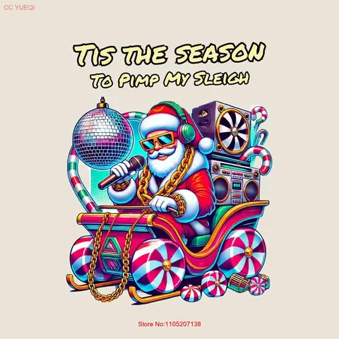 Tis the season to Pimp My Sleigh Jersey T Shirt vintage Washed homme Slightly Casual Versatile Comfortable graphic