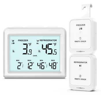 ORIA Digital Refrigerator Thermometer Wireless Freezer Thermometer Fridge Temperature Monitor with 2 Sensor