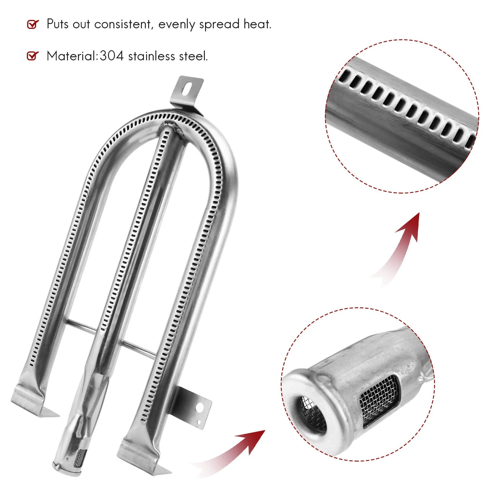 Запасные части: Газовая горелка U-образной формы из прочной нержавеющей стали для гриля
Запасные части: Газовая горелка U-образной формы из прочной нержавеющей стали для гриля