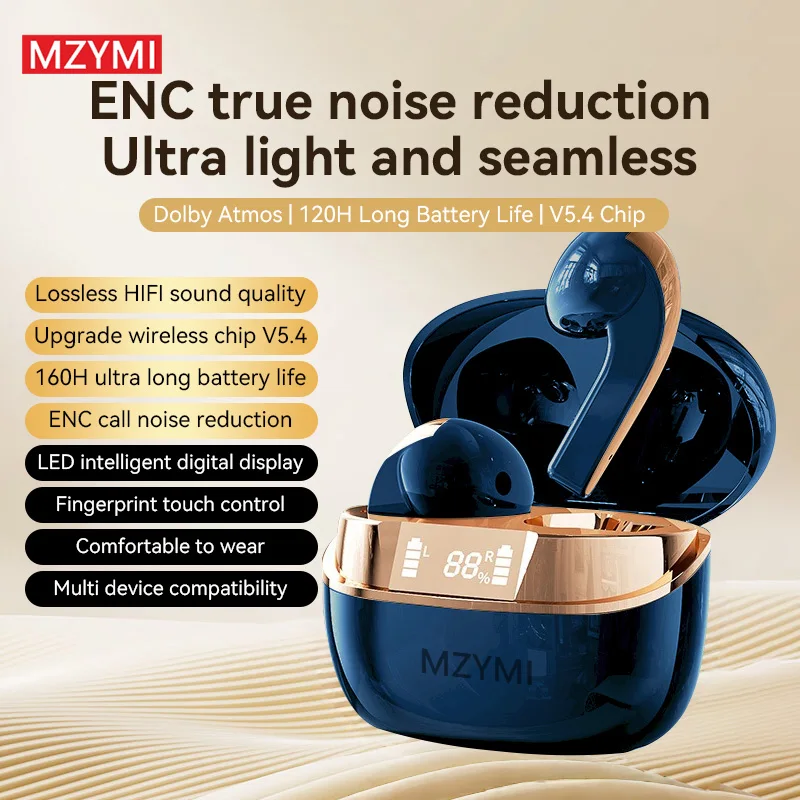 MZYMI TWS In Ear Headphones Wireless Bluetooth Headphones Bluetooth 5.4 ENC Noise Reduction Electric Quantity Digital Display
MZYMI TWS In Ear Headphones Wireless Bluetooth Headphones Bluetooth 5.4 ENC Noise Reduction Electric Quantity Digital Display