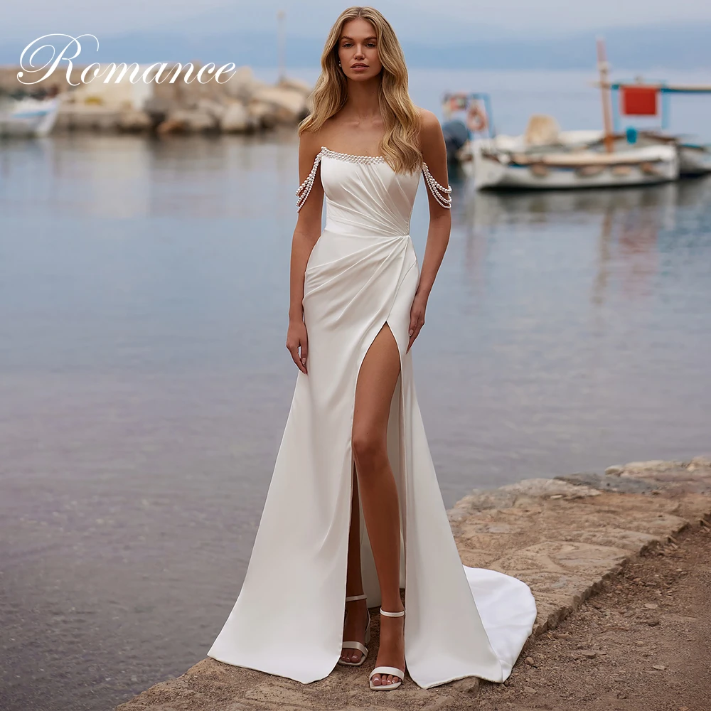 Modern Beading Mermaid Wedding Dress Pleat Boat-Neck Off The Shoulder Split Open Back Bridal Gown Vestidos De Novia Customized
Modern Beading Mermaid Wedding Dress Pleat Boat-Neck Off The Shoulder Split Open Back Bridal Gown Vestidos De Novia Customized