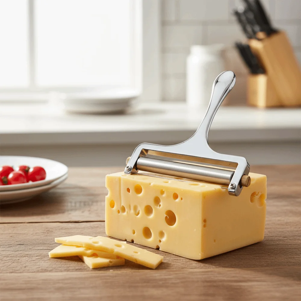 Adjustable Thickness Cheese Slicer with Replacement Wire Corrosion-resistant Butter Slicer Zinc Alloy Glossy Cheese Block Grater
Adjustable Thickness Cheese Slicer with Replacement Wire Corrosion-resistant Butter Slicer Zinc Alloy Glossy Cheese Block Grater