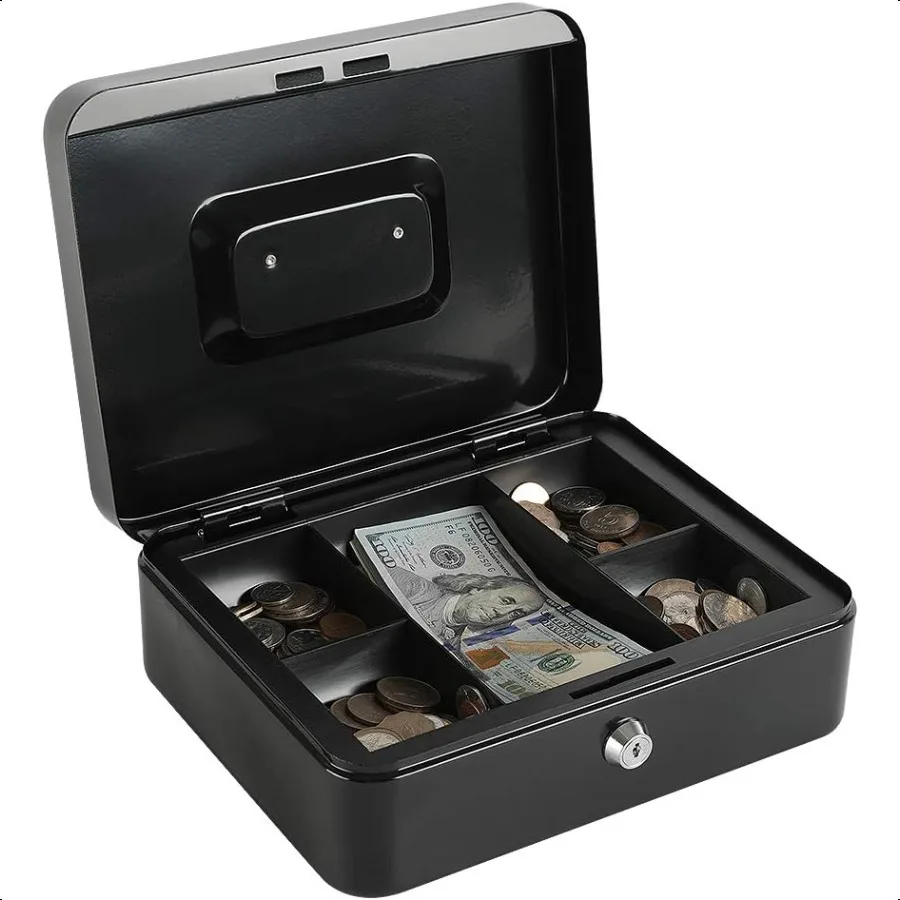 xydled Locking Steel Large Cash Box with Removable Coin Tray and Key Lock9.84x 7.87x 3.54 Black
xydled Locking Steel Large Cash Box with Removable Coin Tray and Key Lock9.84x 7.87x 3.54 Black