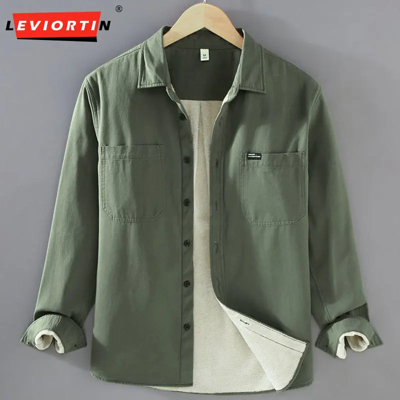 Men's trendy casual versatile shirt with warm top and thick cotton long sleeved workwear shirt with added velvet for outer wear
Men's trendy casual versatile shirt with warm top and thick cotton long sleeved workwear shirt with added velvet for outer wear