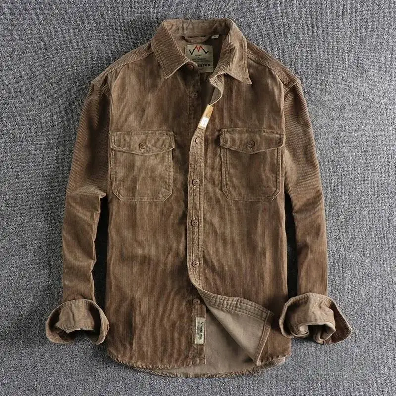 Retro Washed Corduroy Long Sleeve Men's Shirt Loose Fit Winter Thickened Outerwear, Simple Style Versatile For All
Retro Washed Corduroy Long Sleeve Men's Shirt Loose Fit Winter Thickened Outerwear, Simple Style Versatile For All