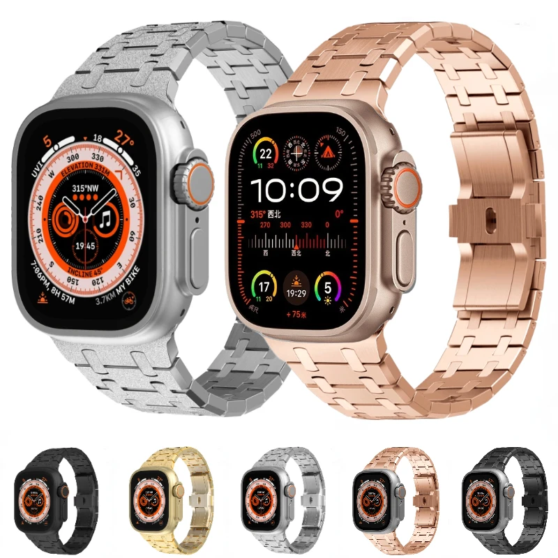 Metal Strap for Apple Watch Ultra2 Band 49mm 9 8 7 45mm Modified Stainless Steel Bracelet Wristband for 6 5 4 SE2 44mm 42mm Belt
Metal Strap for Apple Watch Ultra2 Band 49mm 9 8 7 45mm Modified Stainless Steel Bracelet Wristband for 6 5 4 SE2 44mm 42mm Belt