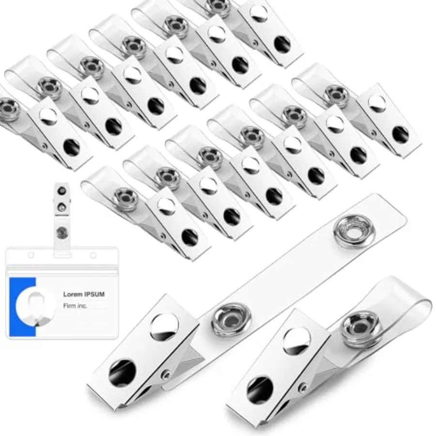 65PCS Metal Badge Clips with Clear PCV Straps, Premium Id Badge Clip, Heavy Duty Badge Holder Clip for Name Tags, Work Badges,
65PCS Metal Badge Clips with Clear PCV Straps, Premium Id Badge Clip, Heavy Duty Badge Holder Clip for Name Tags, Work Badges,