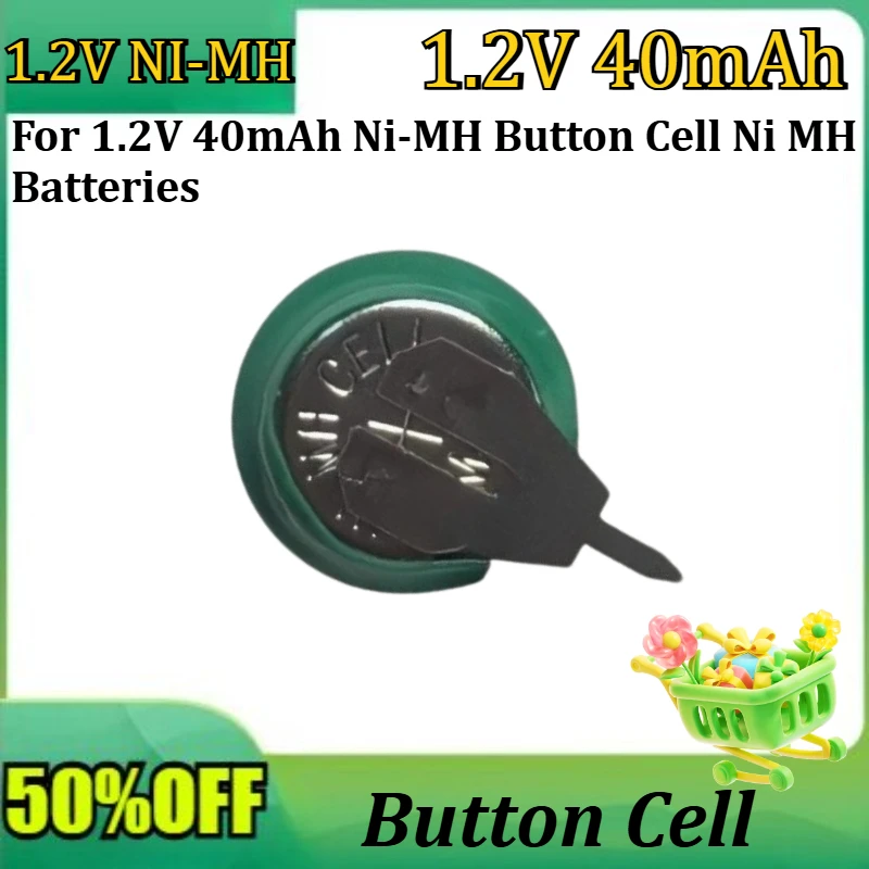 New 10PCS/LOT 1.2V 40mAh Ni-MH Button Cell Ni MH Batteries with Pins Rechargeable Battery
New 10PCS/LOT 1.2V 40mAh Ni-MH Button Cell Ni MH Batteries with Pins Rechargeable Battery
