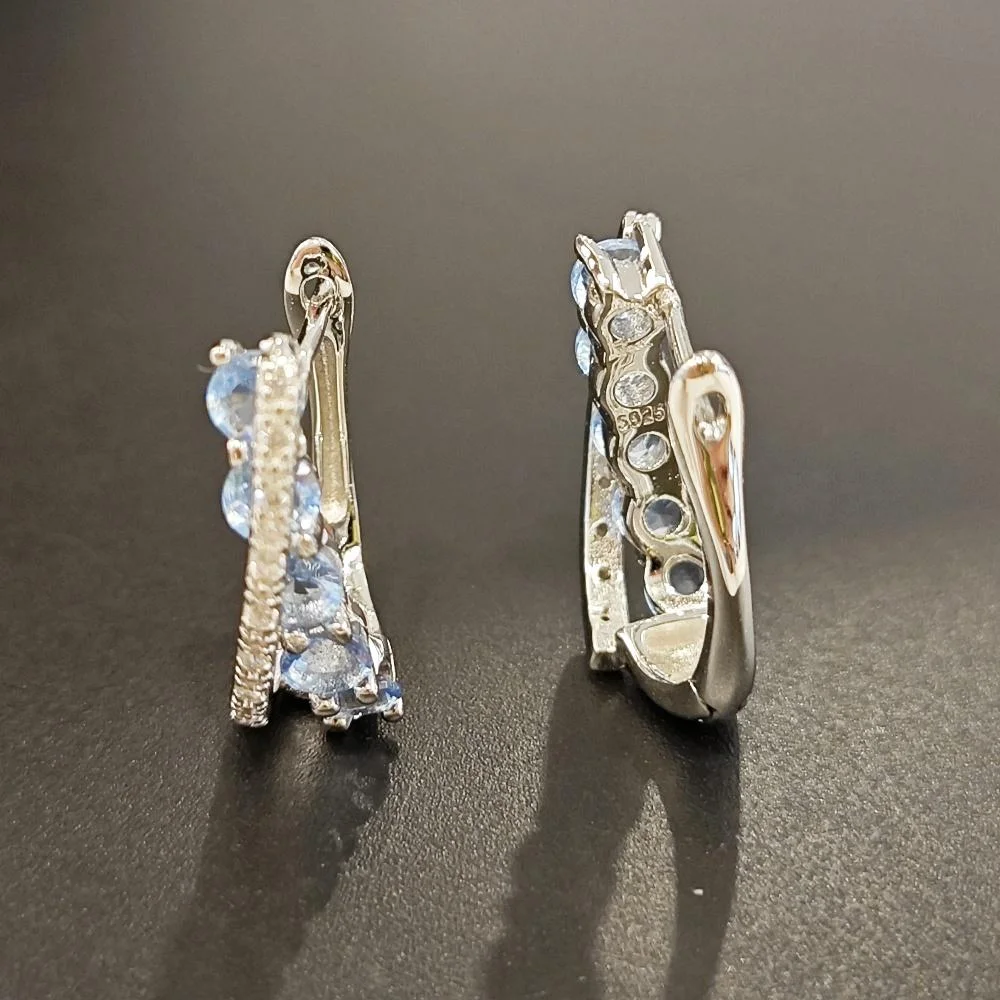 Blue Earring X Shaped Clip Earrings for Women 3.5mm Zircon 925 Sterling Silver Earring Valentine's Day Gift Fashion Jewelry
Blue Earring X Shaped Clip Earrings for Women 3.5mm Zircon 925 Sterling Silver Earring Valentine's Day Gift Fashion Jewelry