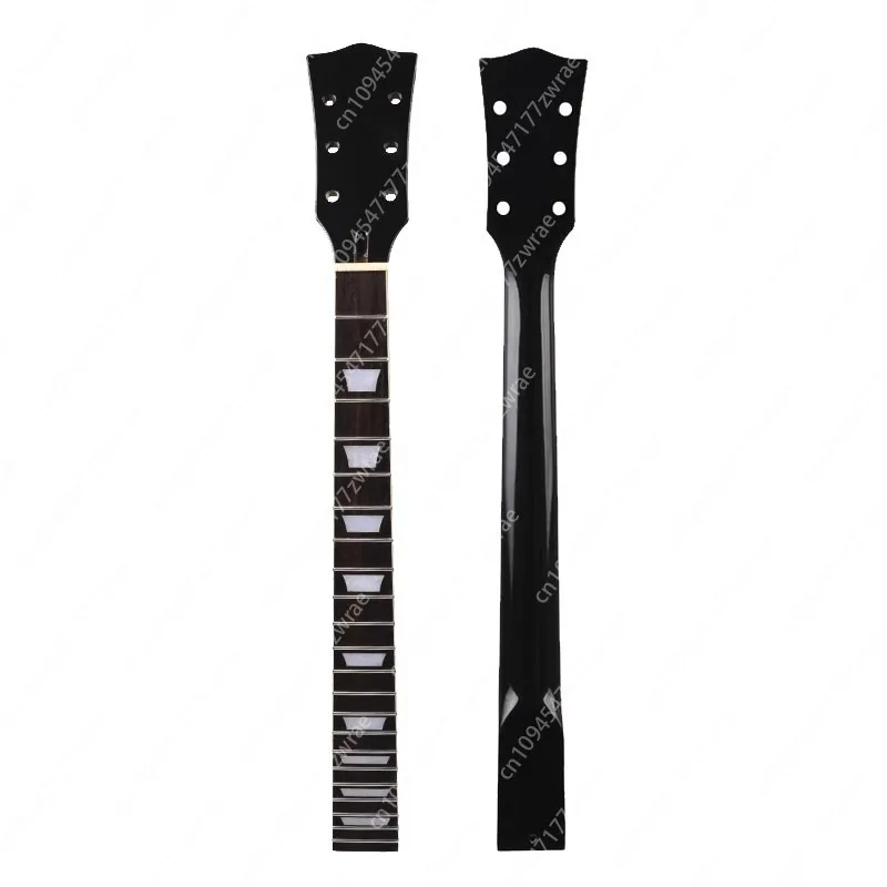 DIY assembly of 6-string, 22th fret electric guitar neck with black glossy maple rose wood handle
DIY assembly of 6-string, 22th fret electric guitar neck with black glossy maple rose wood handle