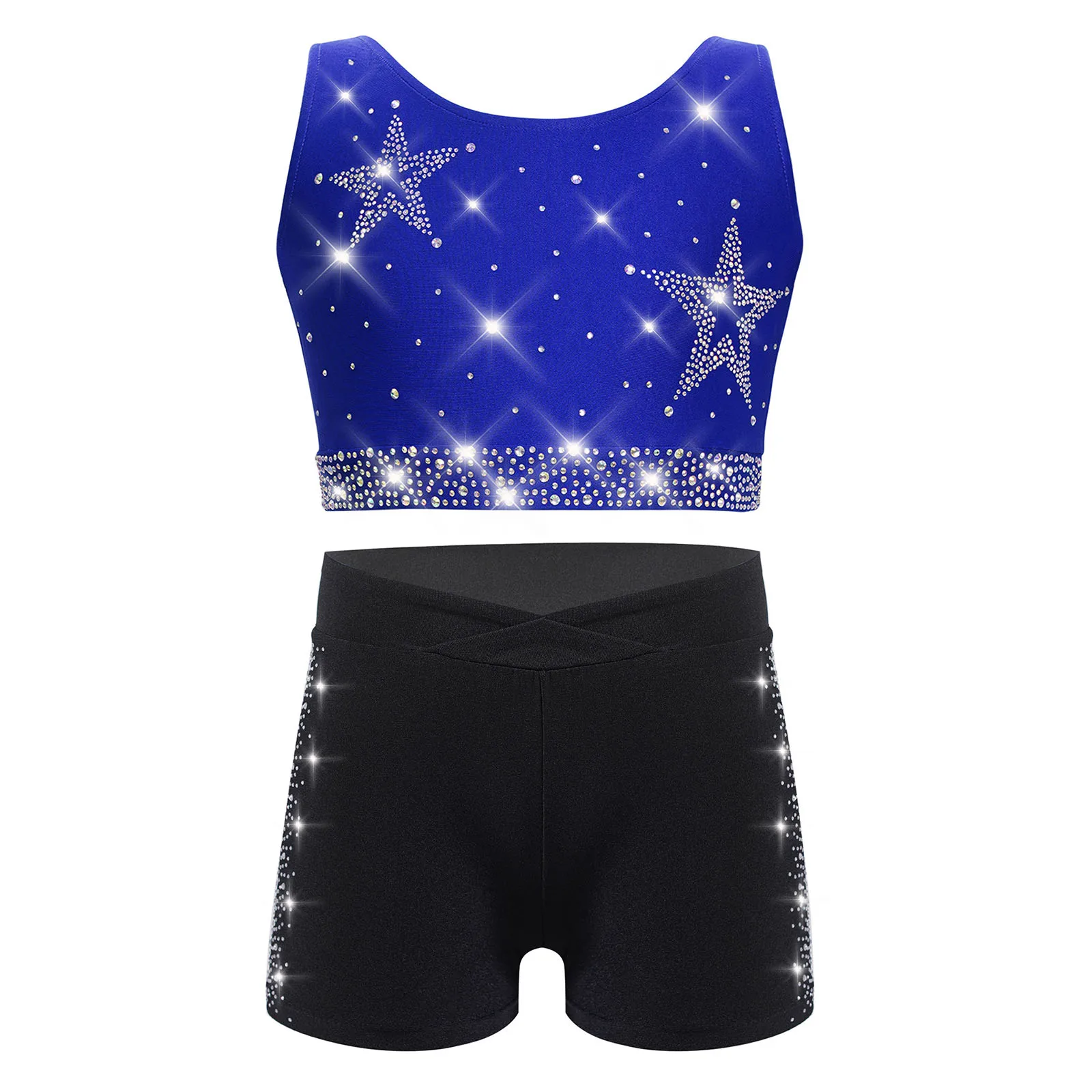 2Pcs Kids Girls Gymnastics Ballet Dance Outfit U Neck Crisscross Back Cropped Vest+Shorts Gym Yoga Workout Performance Dancewear
2Pcs Kids Girls Gymnastics Ballet Dance Outfit U Neck Crisscross Back Cropped Vest+Shorts Gym Yoga Workout Performance Dancewear