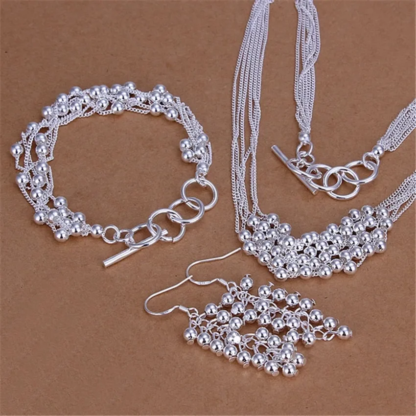 Hot New 925 Sterling Silver Grape Beads Bracelet Necklace Earrings Jewelry Set for Women Fashion Party Christmas Gifts
Hot New 925 Sterling Silver Grape Beads Bracelet Necklace Earrings Jewelry Set for Women Fashion Party Christmas Gifts