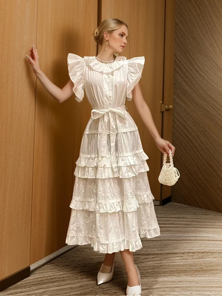 SEQINYY Elegant White Long Dress Summer Spring New Fashion Design Women Runway High Street Vintage Ruffles Sleeveless Casual
SEQINYY Elegant White Long Dress Summer Spring New Fashion Design Women Runway High Street Vintage Ruffles Sleeveless Casual