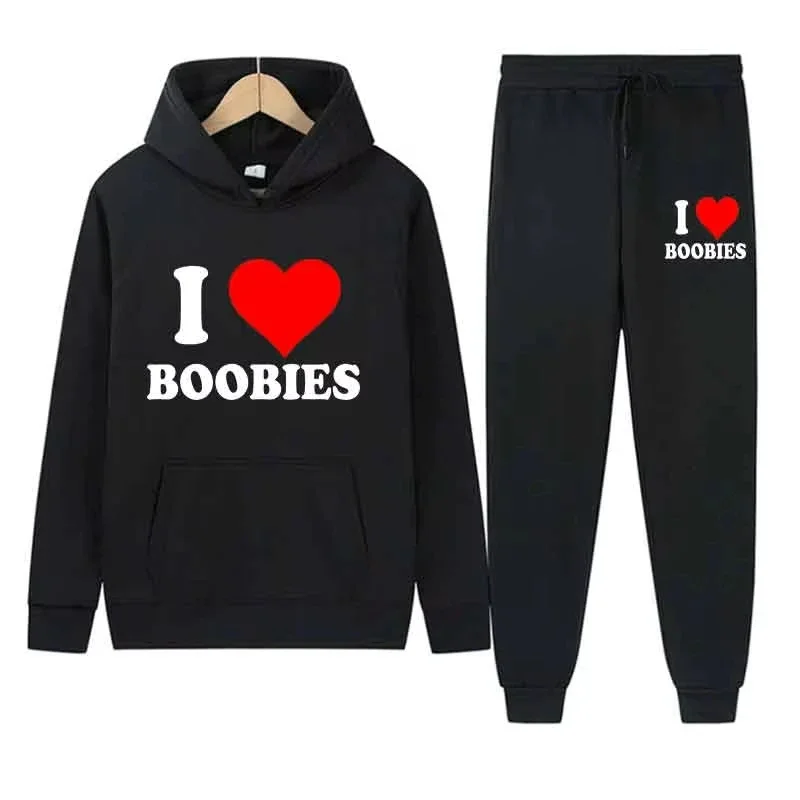 2025 весна осень мужские повседневные комплекты из 2 предметов толстовки с принтом уличный спортивный костюм толстовка топы узкие брюки модные модные наряды I Love 
2025 весна осень мужские повседневные комплекты из 2 предметов толстовки с принтом уличный спортивный костюм толстовка топы узкие брюки модные модные наряды I Love