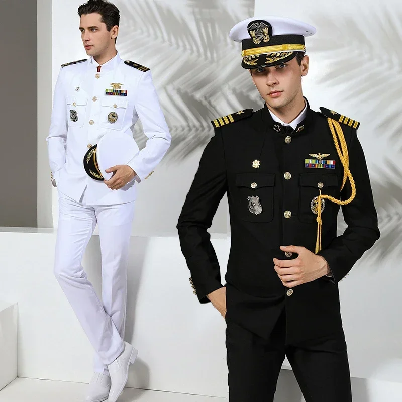 US Navy Uniform Captain Suits Yacht Jacket Pants Set USN Suit Men Uniforme U.S. NAVY MALE OFFICER/CPO SERVICE DRESS WHITE COAT
US Navy Uniform Captain Suits Yacht Jacket Pants Set USN Suit Men Uniforme U.S. NAVY MALE OFFICER/CPO SERVICE DRESS WHITE COAT