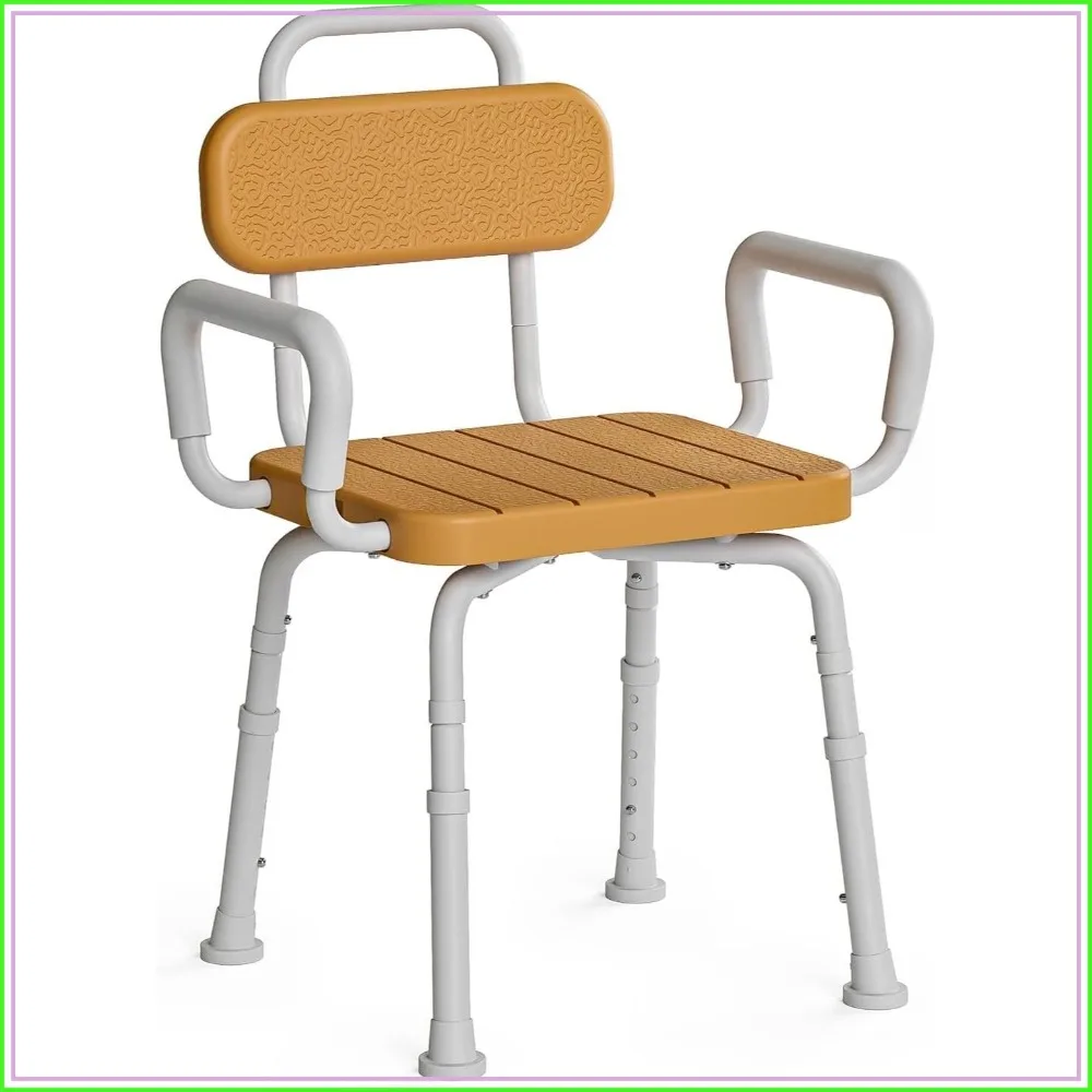 Swivel Shower Chair for Seniors with Back and Arm, Adjustable Height, Safe Rotating Stool, Non-Slip Feet, Aluminum Frame
Swivel Shower Chair for Seniors with Back and Arm, Adjustable Height, Safe Rotating Stool, Non-Slip Feet, Aluminum Frame