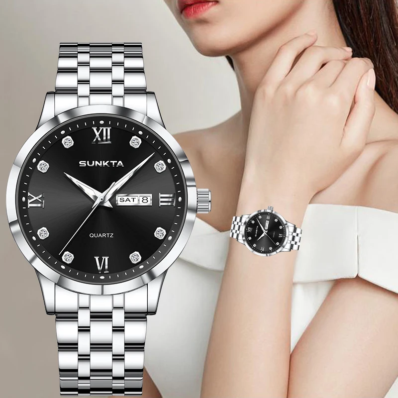 Sunkta Elegant Classic Woman Watch Fashion Luxury Steel Band Clock Calendar Week Waterproof Diamond Quartz Watches for Women New
Sunkta Elegant Classic Woman Watch Fashion Luxury Steel Band Clock Calendar Week Waterproof Diamond Quartz Watches for Women New