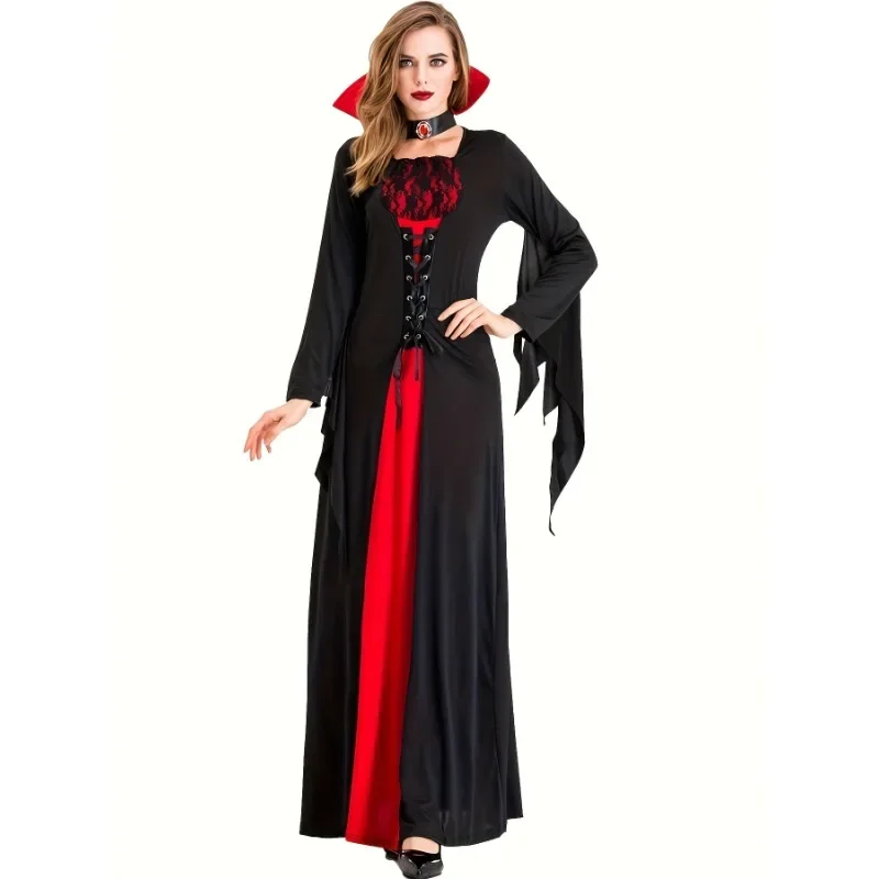 Women's Vampire Cosplay Costume Medieval Dress with Lace-Up Faux Twinset and Long Sleeves Halloween Carnival Party
Women's Vampire Cosplay Costume Medieval Dress with Lace-Up Faux Twinset and Long Sleeves Halloween Carnival Party