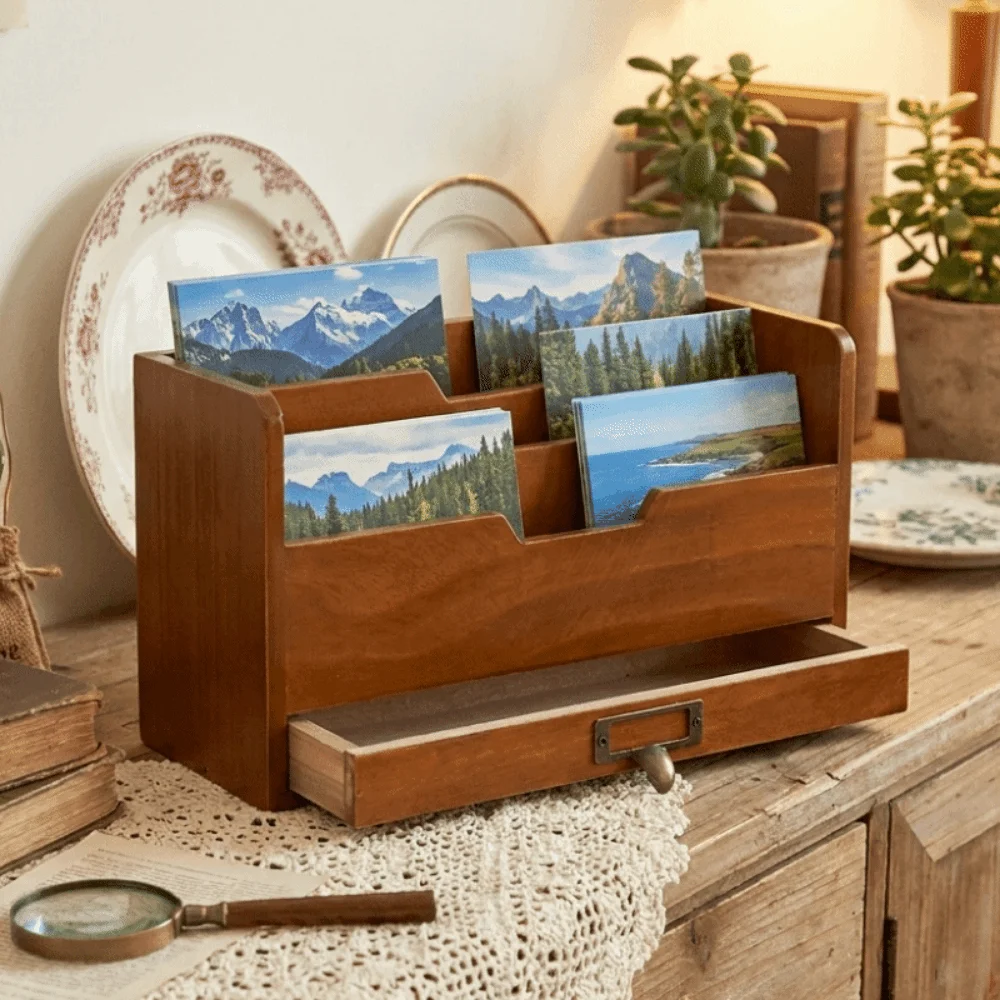 Wooden File Sorting Box Multi-layer Rustic Grocery Organizer with Drawer Space Saving Stationery Storage Containers Office Use
Wooden File Sorting Box Multi-layer Rustic Grocery Organizer with Drawer Space Saving Stationery Storage Containers Office Use