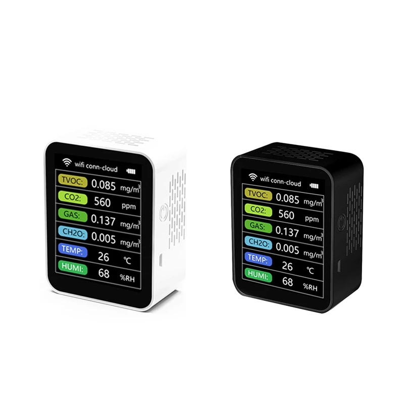 Tuya Smart Wifi CO2 Detector Sensor Air Quality Monitor TVOC CO2 Gas CH2O Temperature Humidity Meter Detector
Tuya Smart Wifi CO2 Detector Sensor Air Quality Monitor TVOC CO2 Gas CH2O Temperature Humidity Meter Detector