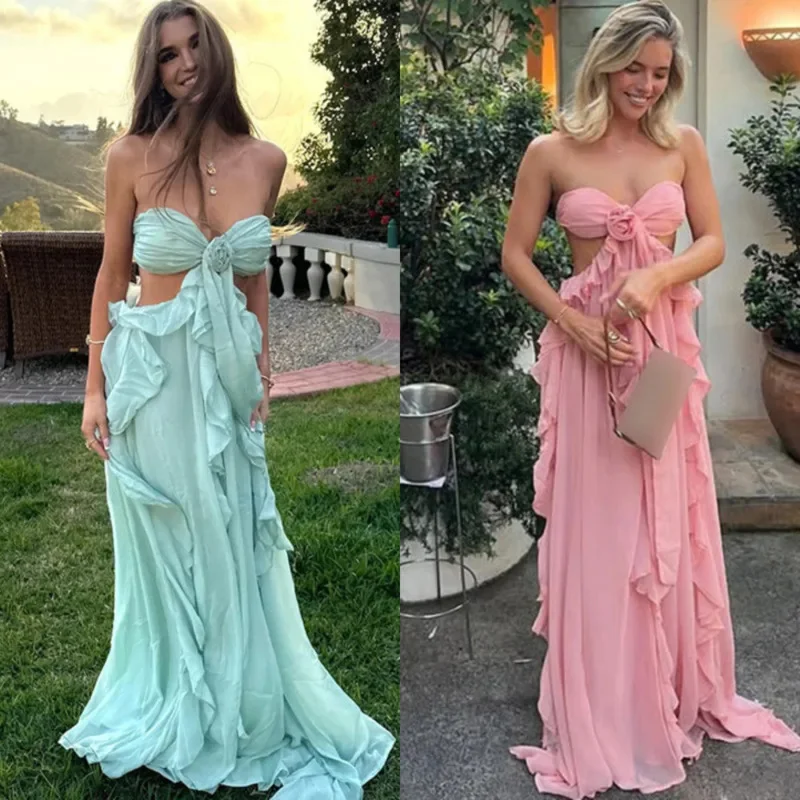 Mini Dresses Elegent Vestidos Solid Layered Ruffle Edge Women Sexy Boat Neck Sleeveless Backless Summer Lady Vacation Dresses
Mini Dresses Elegent Vestidos Solid Layered Ruffle Edge Women Sexy Boat Neck Sleeveless Backless Summer Lady Vacation Dresses