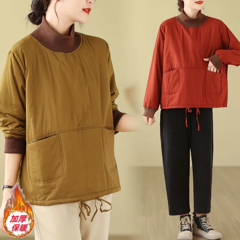 plus Size Cotton Jaet Women's Thiened Loose Fit f High Collar Autumn Winter Outerwear Retro Sle Commute Faion
plus Size Cotton Jaet Women's Thiened Loose Fit f High Collar Autumn Winter Outerwear Retro Sle Commute Faion