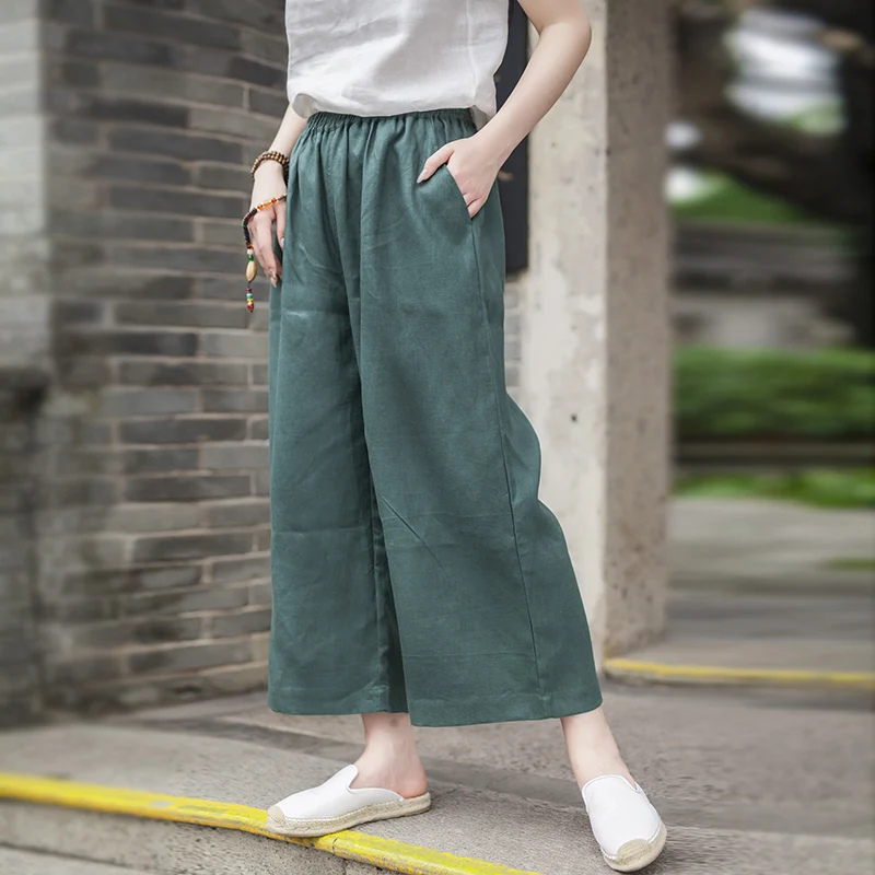 Artistic High Waist Loose Wide Leg Pants Pure Linen Cotton Linen Women's Casual Trousers Commute Sle Nine Point Pants
Artistic High Waist Loose Wide Leg Pants Pure Linen Cotton Linen Women's Casual Trousers Commute Sle Nine Point Pants