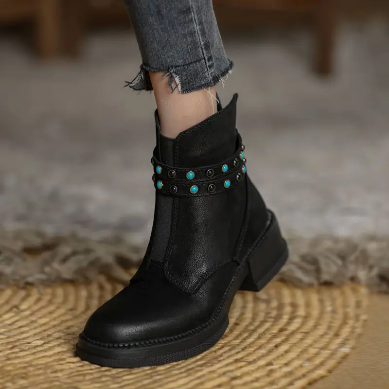 Retro Shoes Anke Boots Vintage Style Shoes Woman Spring Autumn Botas Round Toe Warm Short Boots With Zip Ladies Winter Boots
Retro Shoes Anke Boots Vintage Style Shoes Woman Spring Autumn Botas Round Toe Warm Short Boots With Zip Ladies Winter Boots